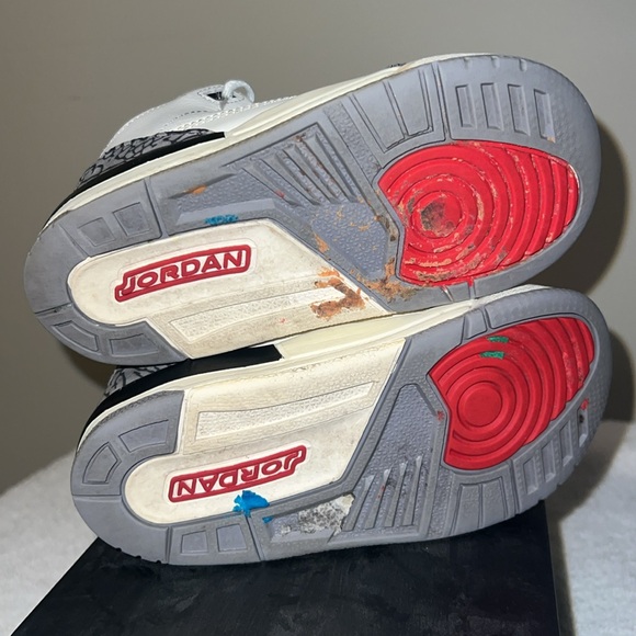 TD Jordan 3 Retro White/Cement Size 10c - Picture 6 of 7